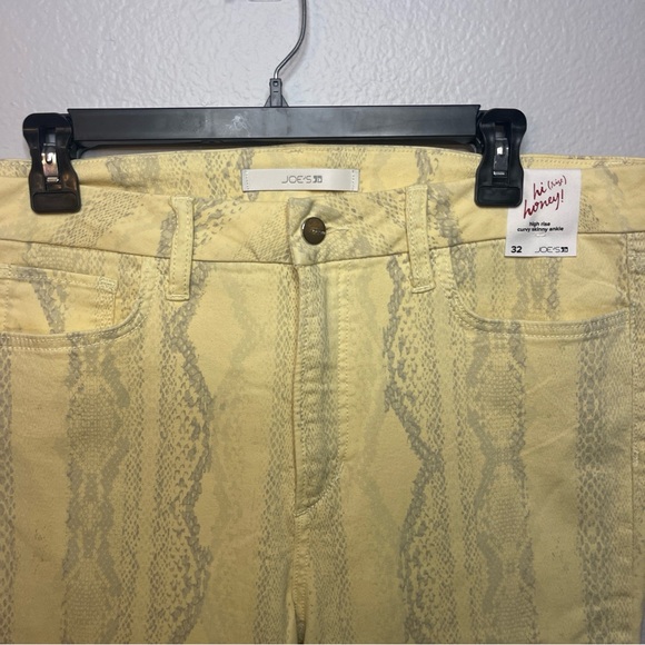 Joe's Jeans Yellow Patterned High Rise Curvy  Skinny Ankle Women Jeans - Picture 4 of 7
